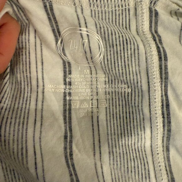 Maurices 24/7 white & black vertical striped tank - Picture 3 of 3